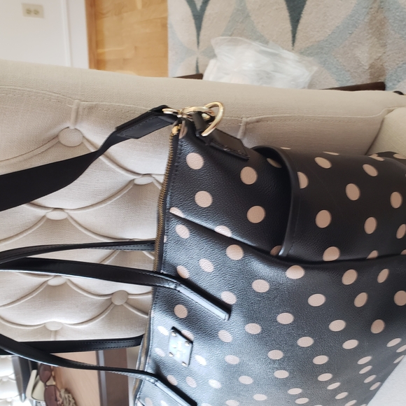 Kate Spade Black and Cream Quilted Polka Dot Tote - Picture 4 of 4